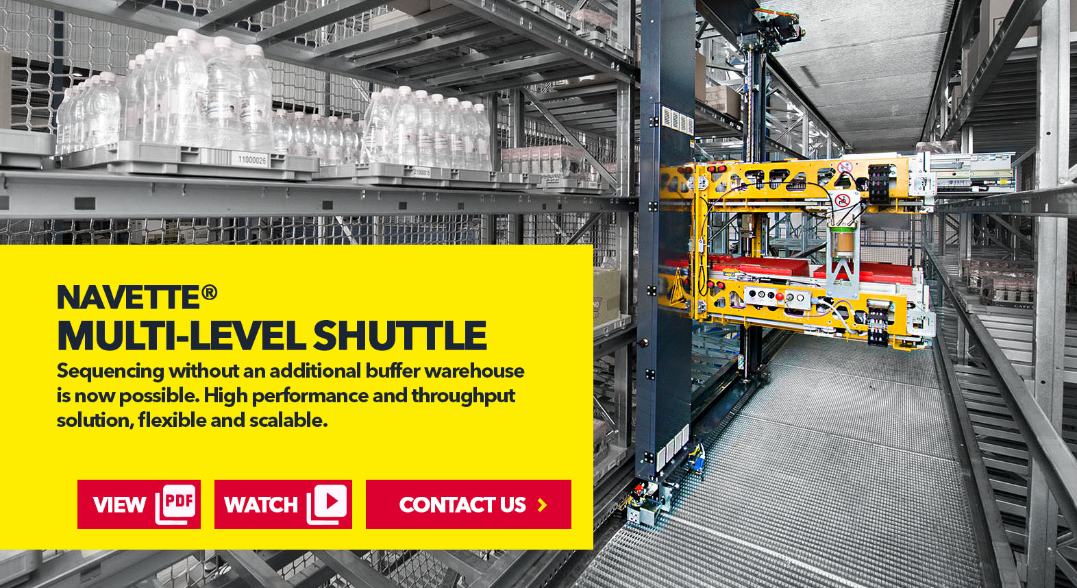 Navette Multi-Level Shuttle Systems by SSI Schaefer USA Download Guide, Watch Video, Contact Us. www.chaefershelving.com