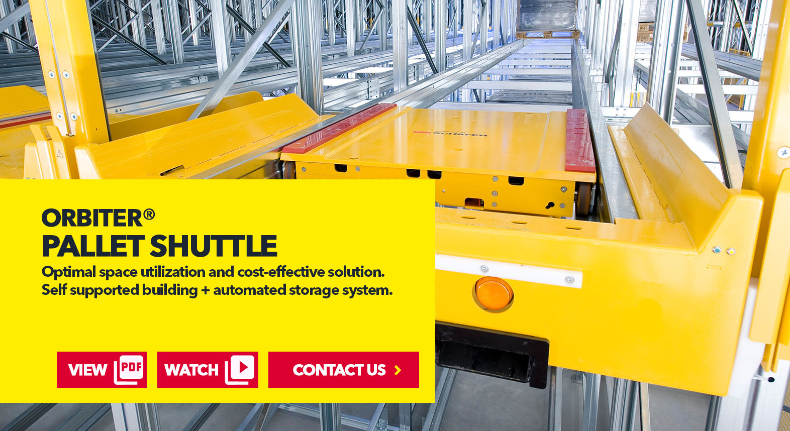 Orbiter Pallet Shuttle by SSI Schaefer USA Download Guide, Watch Video, Contact Us. www.chaefershelving.com