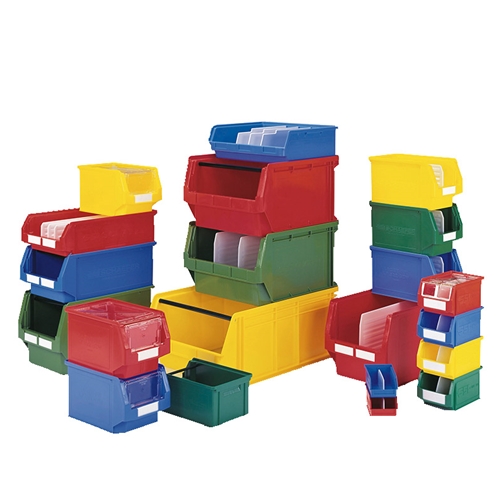 Plastic Stackable Bins for small parts storage, by SSI Schaefer
