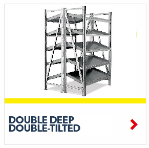 Schaefer Double Deep Double Tilted On Line Shelving for all your assembly line picking and storage needs, by SSI Schaefer