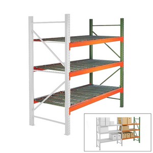 Looking: 144"H x 108"W x 48"D Pallet Rack Shelving With Wire Decking Add-On | By Schaefer USA. Shop Now!