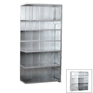 Looking: 118"H x 48"W x 24"D R3000 Heavy Duty Add-on Closed Solid Shelving 7 Levels - Galvanized | By Schaefer USA. Shop Now!