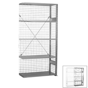 Looking: 85"H x 39"W x 12"D R3000 Standard Add-on Closed Wire Shelving 5 Levels - Galvanized | By Schaefer USA. Shop Now!