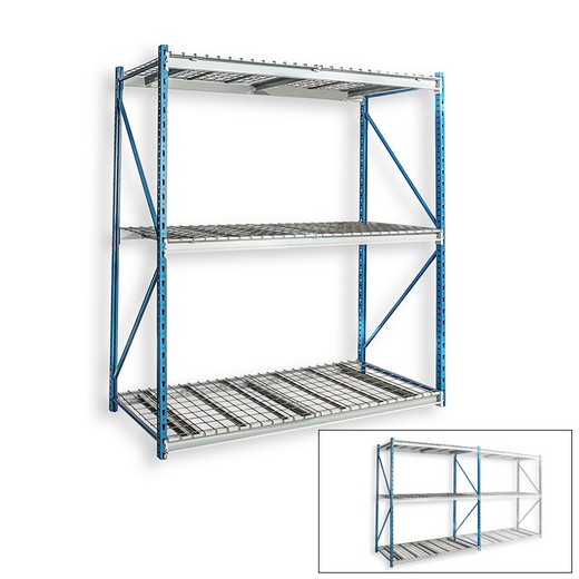 Looking: 123"H x 72"W x 36"D Bulk Rack Wire Deck Starter Shelving 3 Levels | By Schaefer USA. Shop Now!
