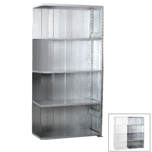 Looking: 85"H x 39"W x 12"D R3000 Standard Add-on Closed Solid Shelving 5 Levels - Galvanized | By Schaefer USA. Shop Now!