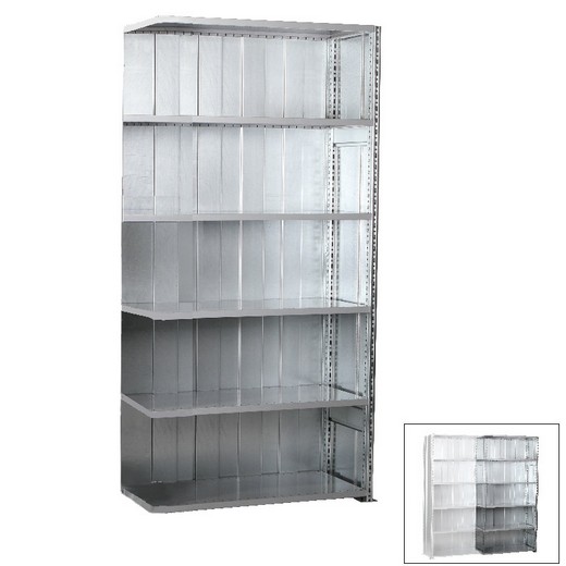 Looking: 98"H x 39"W x 32"D R3000 Heavy Duty Add-on Closed Solid Shelving 6 Levels - Galvanized | By Schaefer USA. Shop Now!