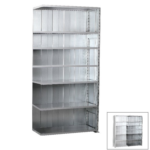 Looking: 118"H x 51"W x 24"D R3000 Heavy Duty Add-on Closed Solid Shelving 7 Levels - Galvanized | By Schaefer USA. Shop Now!