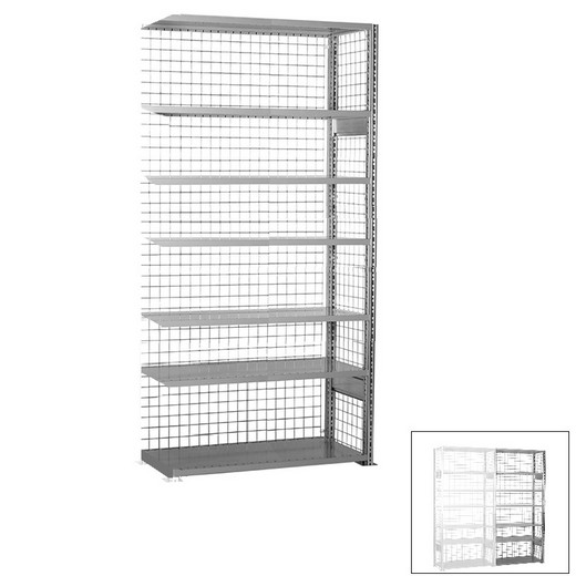 Looking: 118"H x 39"W x 16"D R3000 Standard Add-on Closed Wire Shelving 7 Levels - Galvanized | By Schaefer USA. Shop Now!