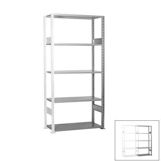 Looking: 85"H x  51"W x 16"D R3000 Standard Add-on Open Shelving 5 Levels - Galvanized | By Schaefer USA. Shop Now!