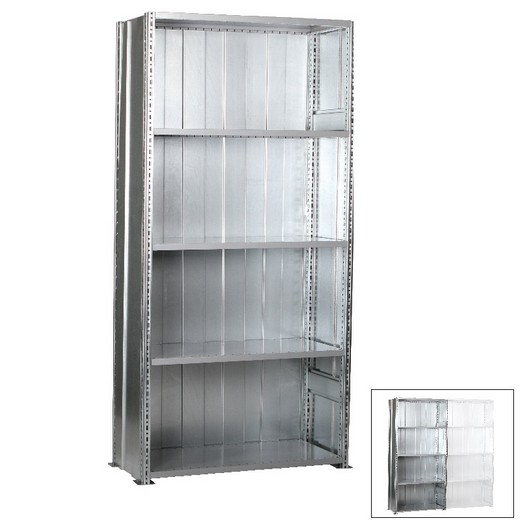 Looking: 85"H x 39"W x 20"D R3000 Standard Starter Closed Solid Shelving 5 Levels - Galvanized | By Schaefer USA. Shop Now!