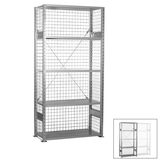 Looking: 85"H x 51"W x 24"D R3000 Heavy Duty Starter Closed Wire Shelving 5 Levels - Galvanized | By Schaefer USA. Shop Now!
