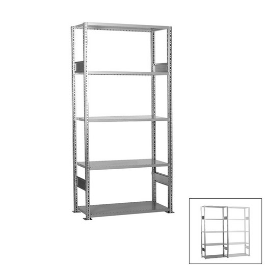 Looking: 85"H x  48"W x 24"D R3000 Heavy Duty Starter Open Shelving 5 Levels - Galvanized | By Schaefer USA. Shop Now!