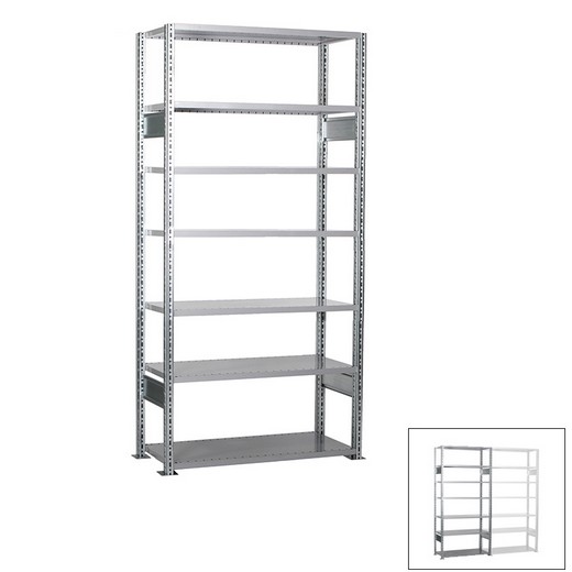 Looking: 118"H x 48"W x 24"D R3000 Heavy Duty Starter Open Shelving 7 Levels - Galvanized | By Schaefer USA. Shop Now!