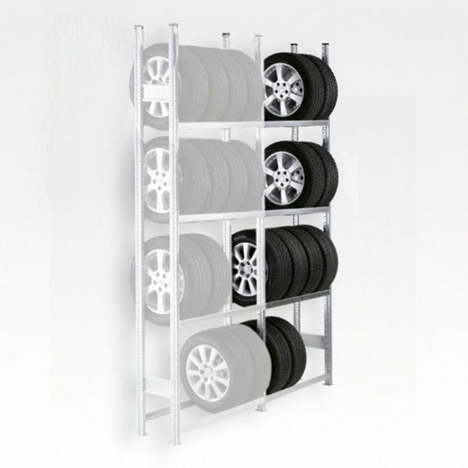 Looking: 118"H x 79"W x 16"D R3000 Tire Rack Shelving Add-On 4 Shelves | By Schaefer USA. Shop Now!