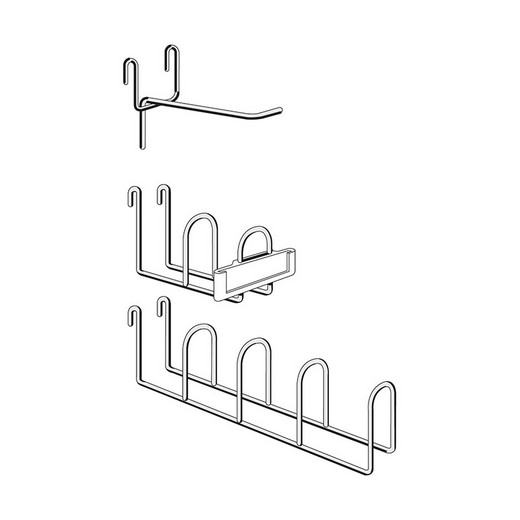 Looking: 03"H x 1.75"W x 14"D Wire Mesh Wall Panel Four-Section Hook for R3000 Industrial Shelving | By Schaefer USA. Shop Now!
