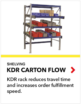 KDR Carton Flow Shelving BUY NOW! schaefershelving.com