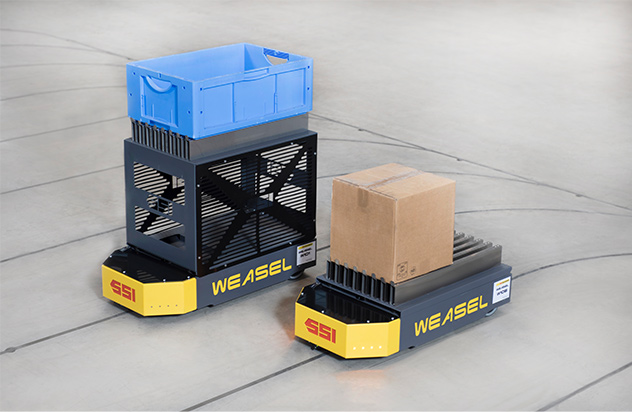 WEASEL® Automated Guided Vehicle. Contact us! SSI Schaefer. www.schaefershelving.com
