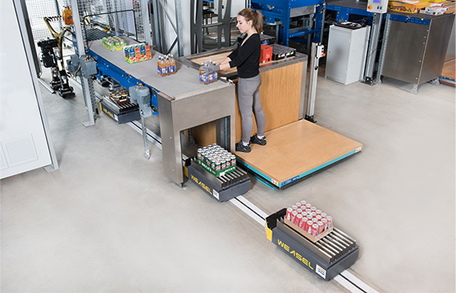 WEASEL® Automated Guided Vehicle. Contact us! SSI Schaefer. www.schaefershelving.com