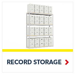 Record Storage Shelving units for Letter/Legal Document File Boxes, from SSI Schaefer