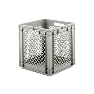 Looking: EF stackable Container Solid Base/Mesh Sides  15.8"L x 15.8"W x 16.6"H  | By Schaefer USA. Shop Now!