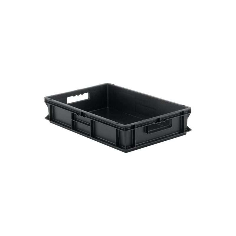 Stackable Black Plastic Conductive Tray Polypropylene For Small Parts  Storage