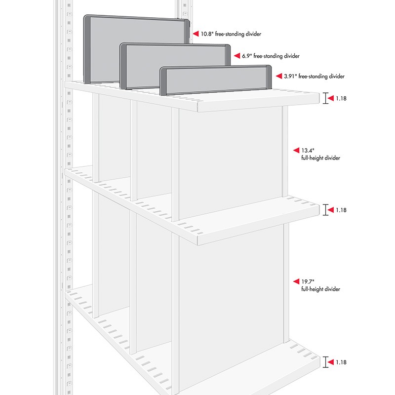 10"H x 18.5"D R3000 Shelving Free Standing Self