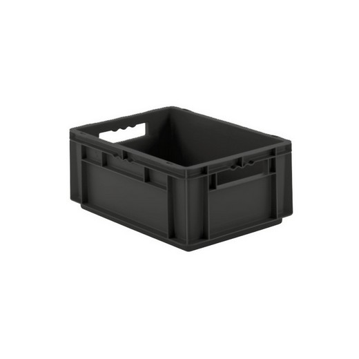 Looking: EF Stackable Conductive Container Solid Base/Sides 15.8"L x 11.9"W x 6.7"H  | By Schaefer USA. Shop Now!