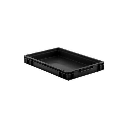 Looking: EF Stackable Conductive Container Solid Base/Sides 23.7"L x 15.8"W x 03"H  | By Schaefer USA. Shop Now!